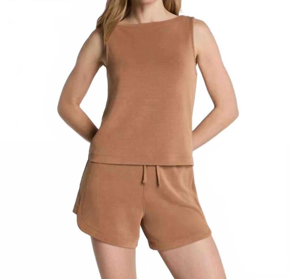 NEW SPANX sleeveless boatneck tank top in maplewood